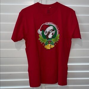 New Adult Red Holiday Graphic Buc-ee’s T-Shirt- M